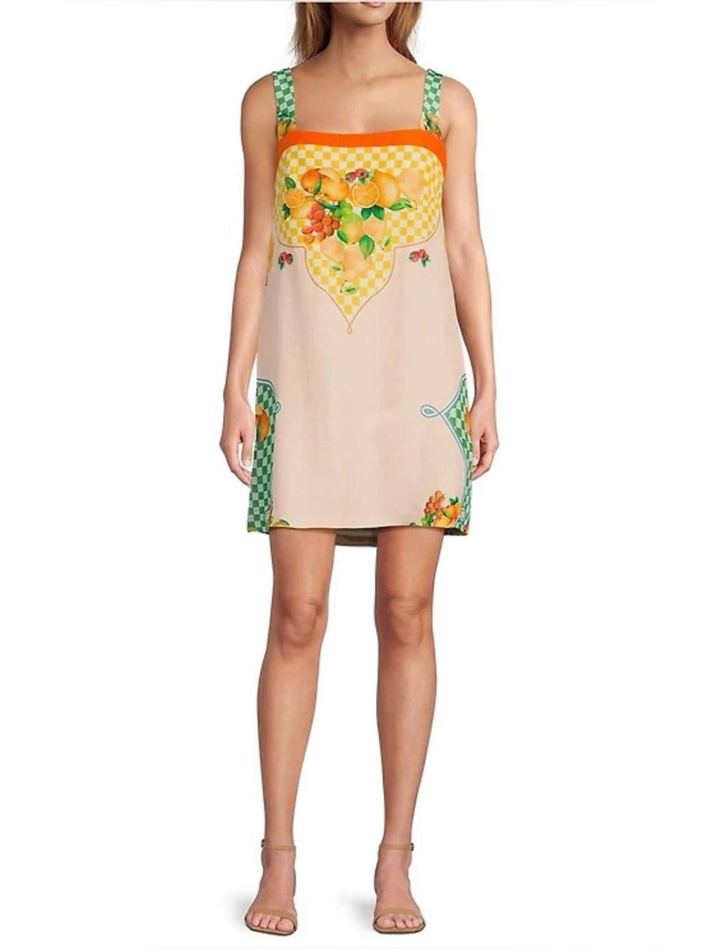 NWT Antonio Melani Eliana Fruit Print Linen Blend Dress Size M